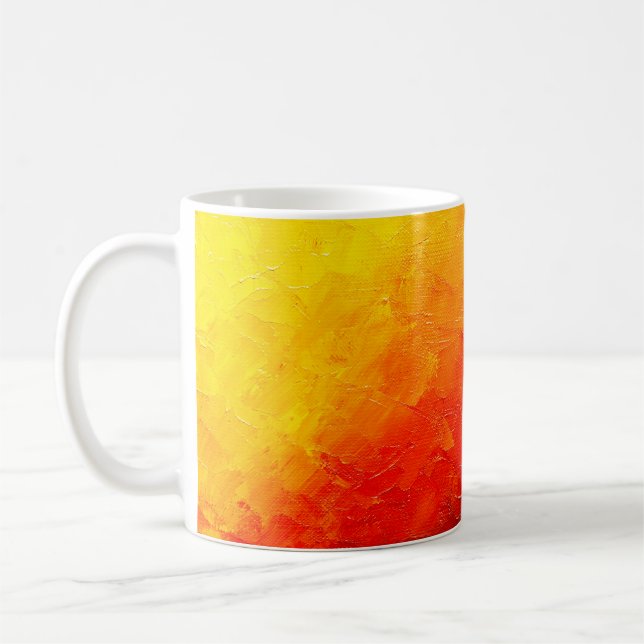 Caneca De Café Textura de tinta de óleo de abstrato na canvas, fu (Esquerda)