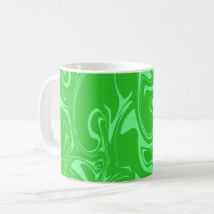 Caneca De Café Textura em espiral de mármore - tons verdes escuro