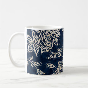 Caneca De Café Textura floral repetir padrão moderno,morcego