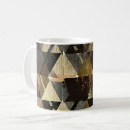 Caneca De Café "Textura Geométrica Vintage - Triângulo Abstrato