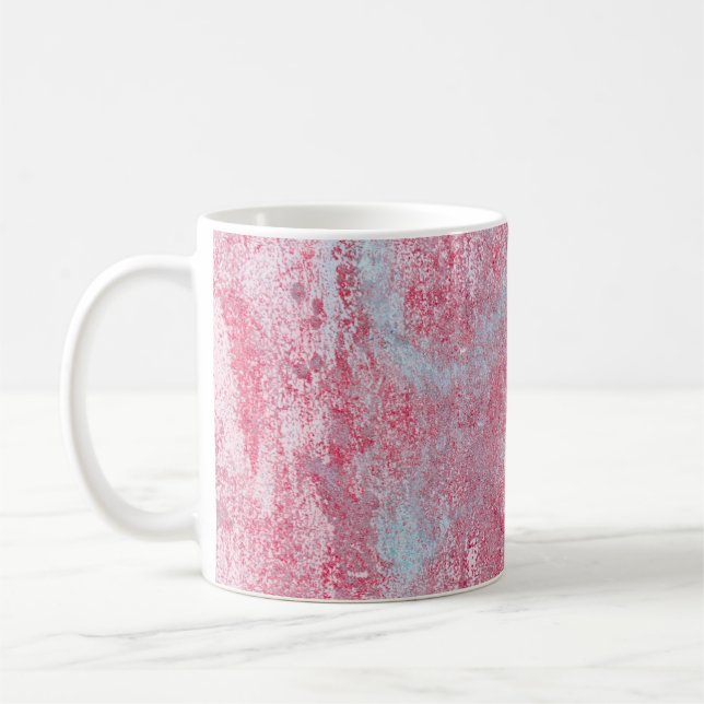 Caneca De Café Textura metálica com arranhões e abstrato de fissu (Esquerda)