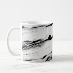 Caneca De Café textura natural de mármore preto e branco, luxuosa