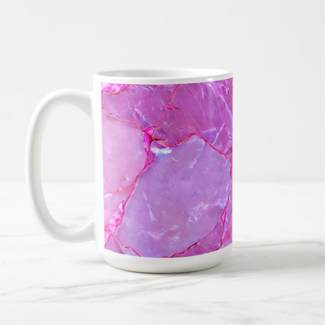 Caneca De Café Textura rosa de mármore, efeito mármore (Esquerda)