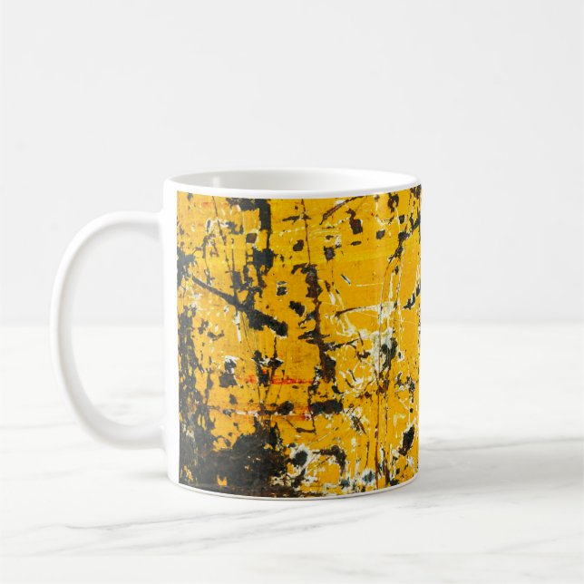 Caneca De Café Textura, superfície e fundo de aço antigo (Esquerda)