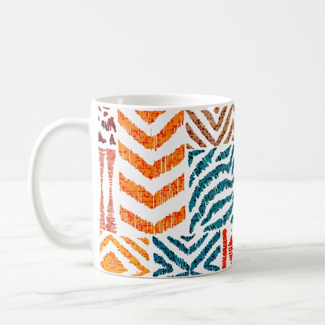 Caneca De Café Texturas de patch: impressão animal desenhada à mã (Esquerda)