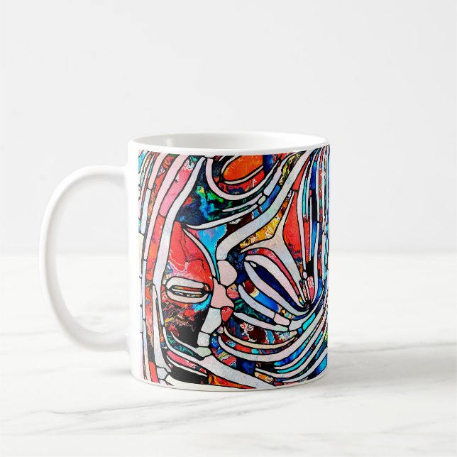 Caneca De Café Texturas quebradas. Unidade da série de vidro reve (Esquerda)