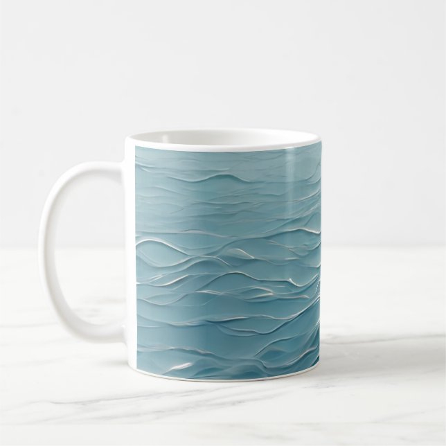 Caneca De Café 🌊 Texture d'eau apaisante pour un design moderne  (Esquerda)