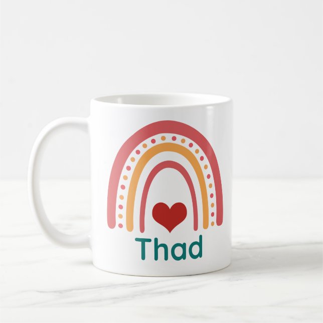 Caneca De Café Thad Vintage Boho Rainbow (Esquerda)