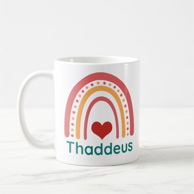 Caneca De Café Thaddeus Vintage Boho Rainbow (Esquerda)