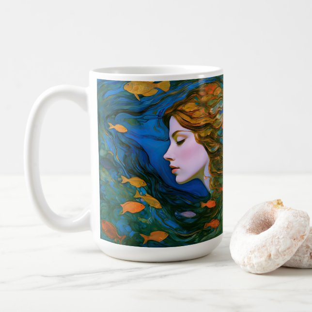 Caneca De Café "Thalassa" - Mulheres Na Água (Com Donut)