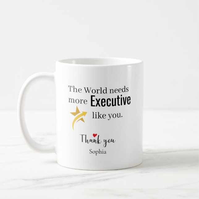 Caneca De Café Thank You Executive — Custom Name (Esquerda)