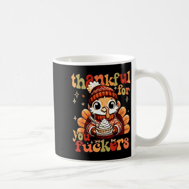Caneca De Café Thankful For You Forers Thanksgiving Turkey Pumpki (Direita)