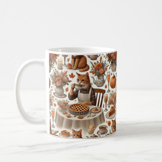 Caneca De Café Thanksgiving for Cat Lovers (Esquerda)