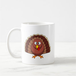 Caneca De Café Thanksgiving Turkey With Pumpkin Cartoon