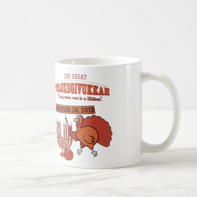 Caneca De Café 'Thanksgivukkah festivo (Direita)