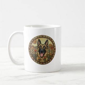 Caneca De Café The Airborne Shepherd – Folk Art Belgian Malinois