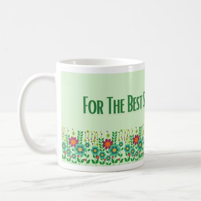 Caneca De Café The best Nurse - Floral design (Esquerda)