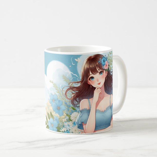 Caneca De Café The Blue-Eyed Beauty's Gaze (Frente Esquerda)