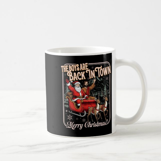 Caneca De Café The Boys Are Back In Town Christmas Christian Sant (Direita)