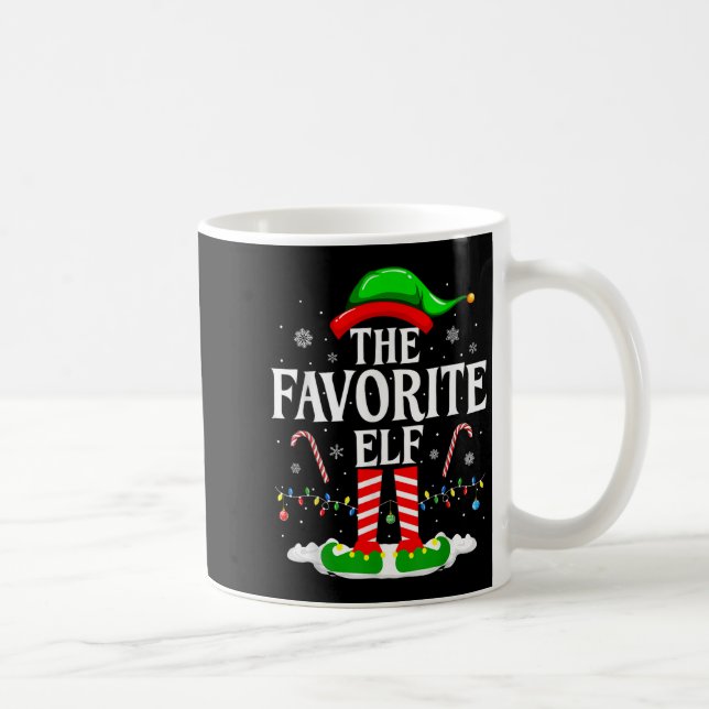 Caneca De Café The Favorite Elf Funny Xmas Matching Family Christ (Direita)