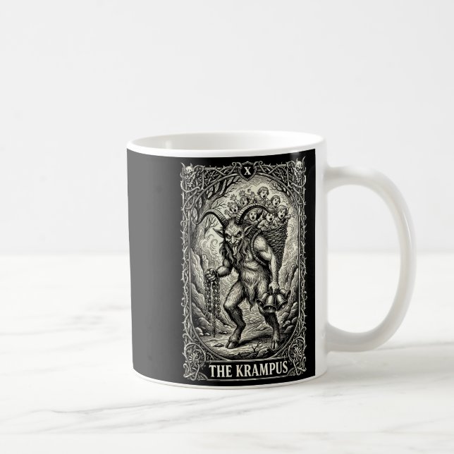Caneca De Café The Krampus Tarot Card Goth Witchy Black Pajamas C (Direita)