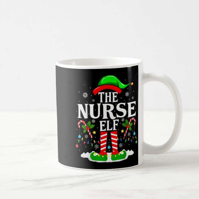Caneca De Café The Nurse Elf Christmas Nursing Funny Rn Christmas (Direita)