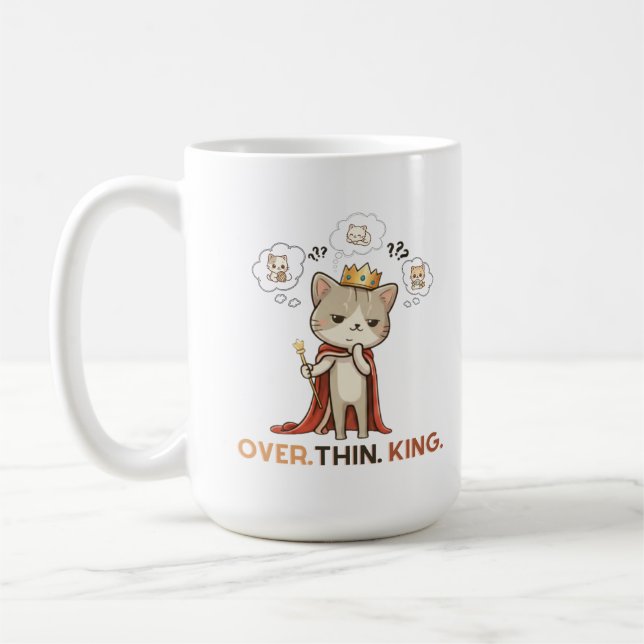 Caneca De Café The Overthinking King (Esquerda)