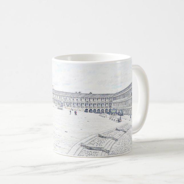 Caneca De Café The Piece Hall Halifax – Histórico West Yorkshire (Frente Esquerda)