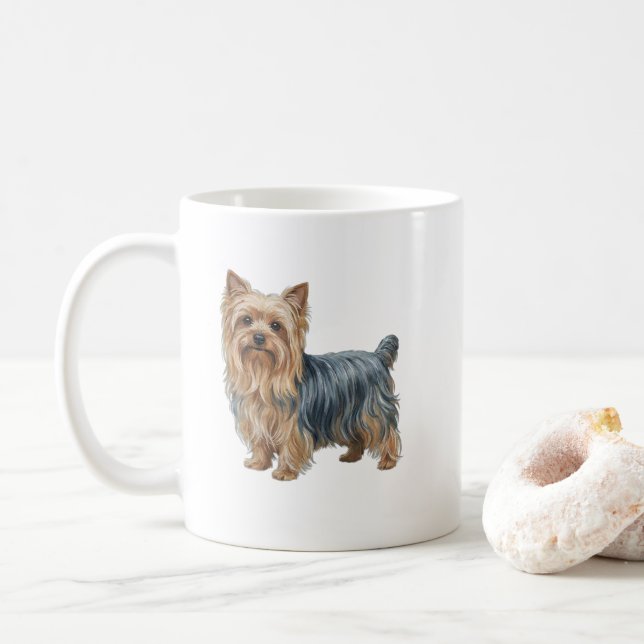 Caneca De Café The Pocket-Sized Gladiator: Yorkshire Terrier (Com Donut)