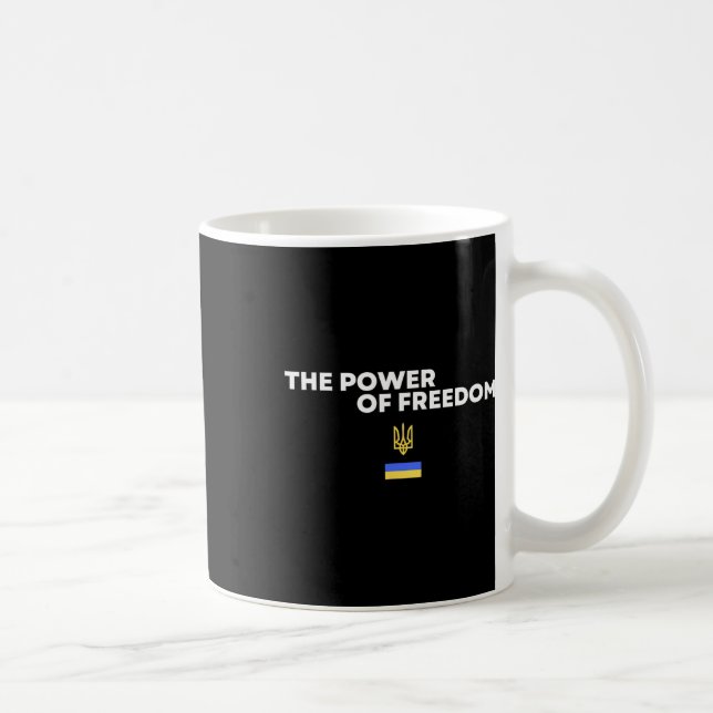 Caneca De Café The Power Of Freedom Trident Ukrainian Flag Symbol (Direita)