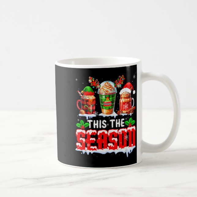 Caneca De Café The Season Christmas Three Santa Reindeer Elf Coff (Direita)