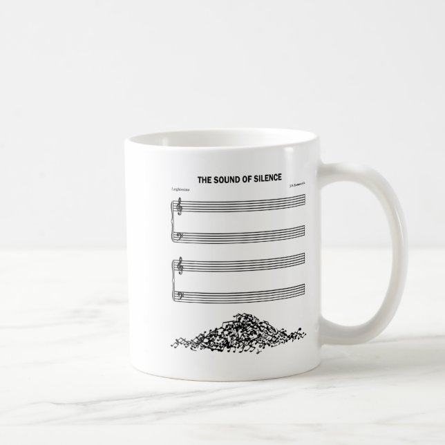 Caneca De Café The Sound Of Silence Funny Musical  (Direita)
