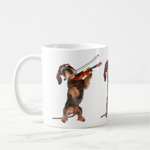 Caneca De Café The Wirehaired Dachshund Playing A Violin