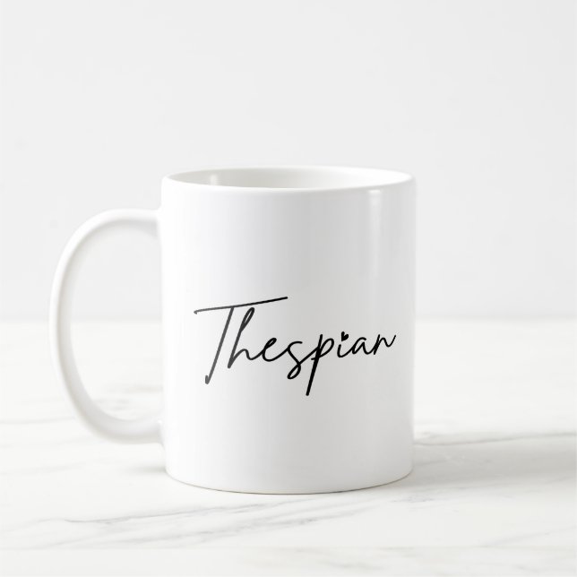 Caneca De Café Thespian Typo Black Escrevendo Coffee Mug (Esquerda)