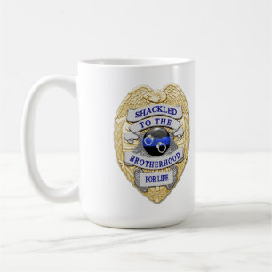 Caneca De Café Thin Blue Line - Preso à Insígnia da Irmandade