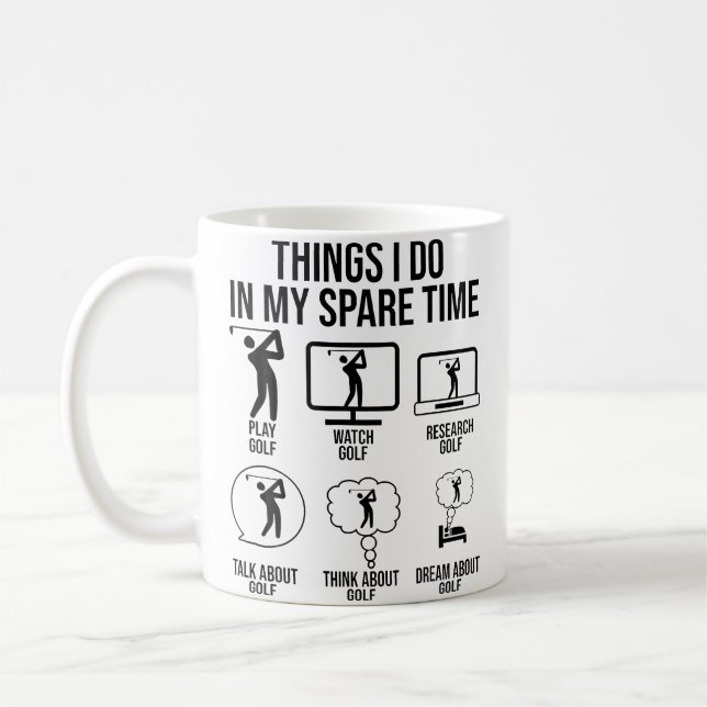 Caneca De Café Things I Do In My Spare Time Golf Player Golfing P (Esquerda)