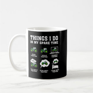 Caneca De Café things i do in my spare time tractor Green Funny F