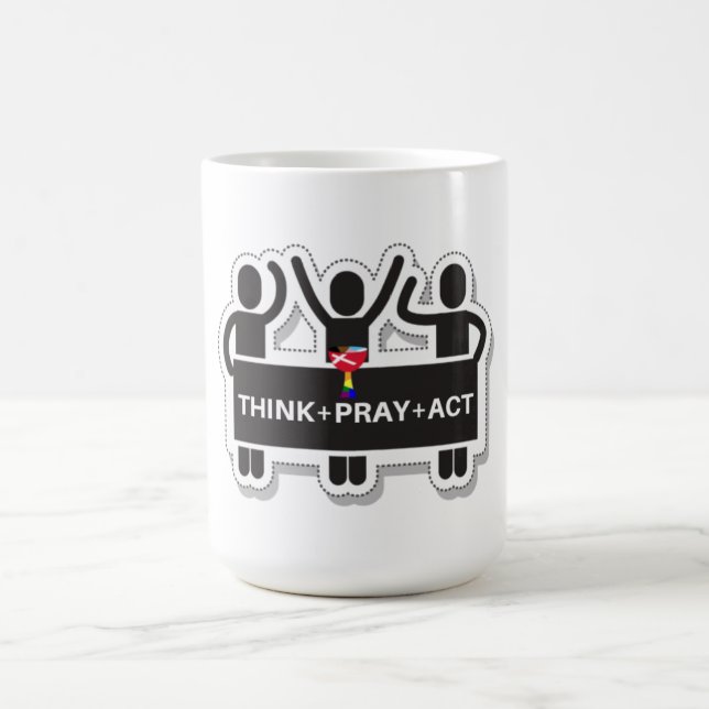 Caneca de Café Think+Pray+Act (Centro)