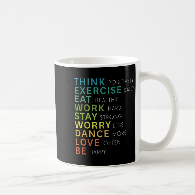 Caneca De Café Think Sitive Affirmation Insrational Motivational  (Direita)