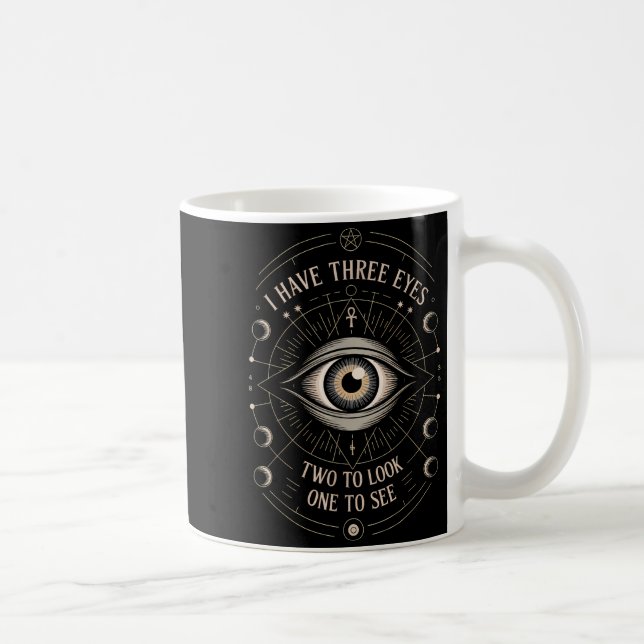 Caneca De Café Third Eye Mystic Quote Symbol Gift Sritual Occult  (Direita)