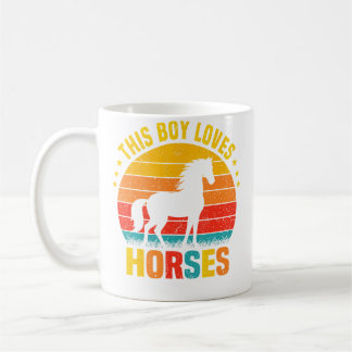 Caneca De Café This Boy Loves Horses Funny Horse Riding For Toddl