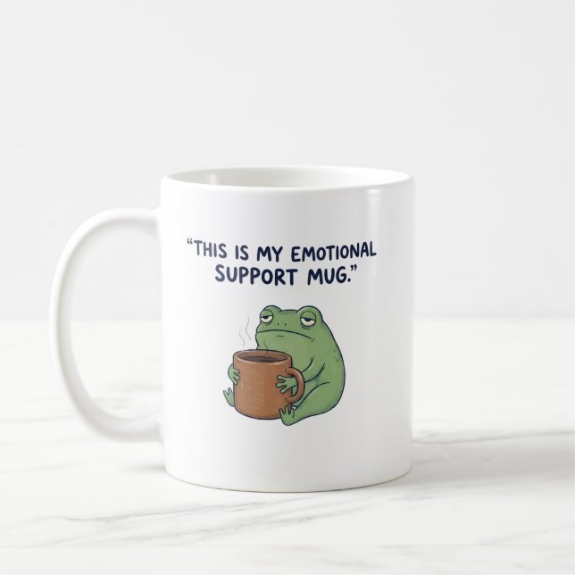 Caneca De Café This Is My Emotional Support Mug – Funny Frog Coff (Esquerda)