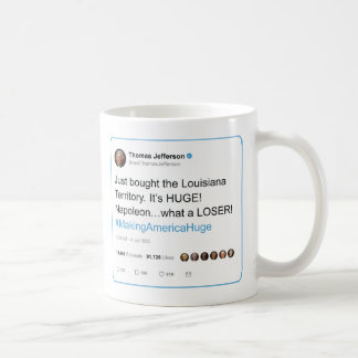 Caneca De Café Thomas Jefferson tweets a compra de Louisiana