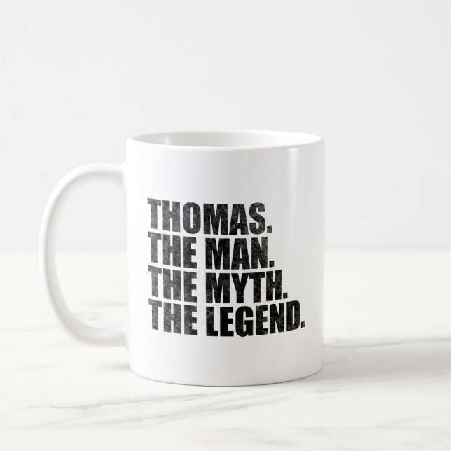 Caneca De Café Thomas nome, Thomas O Homem O Mito A Lenda (Esquerda)