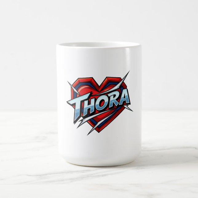 Caneca De Café Thora Cómic Arte Pop Coração Nome (Centro)