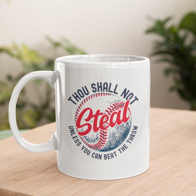 Caneca De Café Thou Shall Not Steal My Fun Baseball  (Criador carregado)