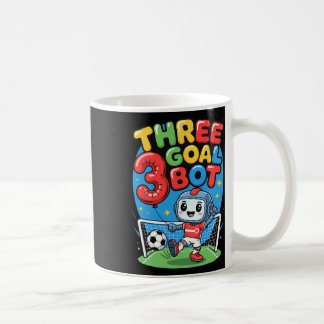 Caneca De Café Three Goal Bot Soccer Lover 3th Birthday
