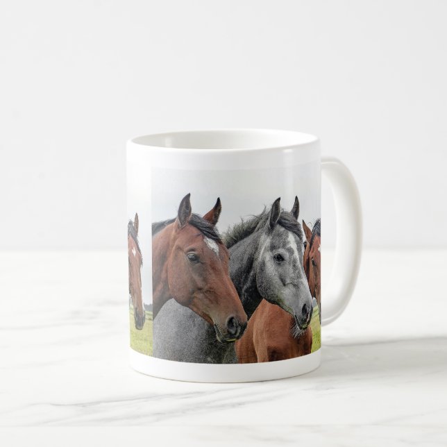 Caneca De Café Three horse (Frente Esquerda)