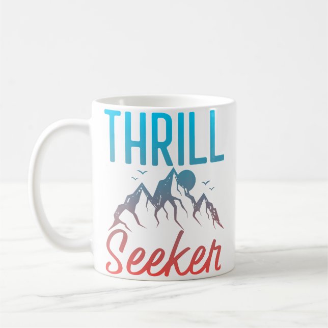 Caneca De Café Thrill Seeker Mountain Climbing Hiking (Esquerda)
