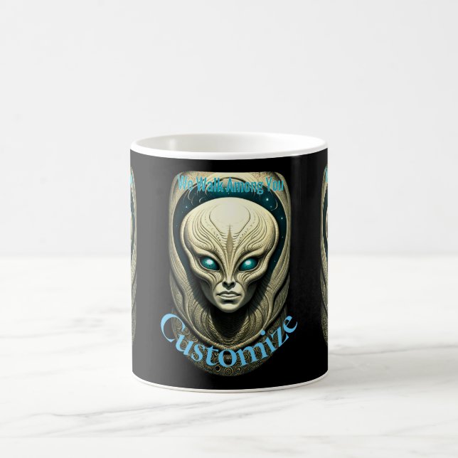 Caneca De Café Thunder_Cove da Cabeça do Crânio da alienígena (Centro)